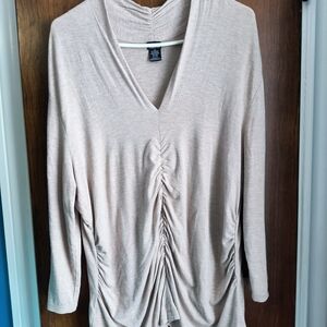 Light Beige Ruched Tunic